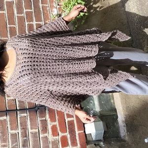 CLOSET CLOSING 9/30 Super cute draped, flowy poncho sweater grey brown